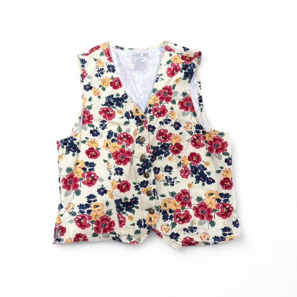 Cherokee Multicolor Floral Vest